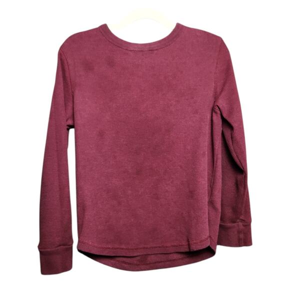 Old Navy Boys Size 8 Long Sleeve Shirt Plum Waffle - Play Condition - Picture 1 of 5